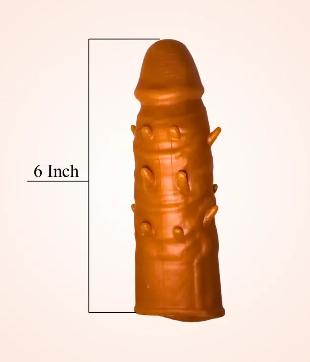 6 Inch Brown Textured Penis Sleeve