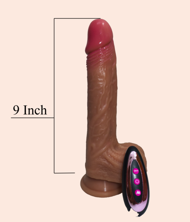 9 Inch Chocolate Remote Control Realistic Dildo