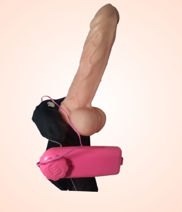 7 Inch Remote Controlled Vibrating Penis Sleeve with Belt.