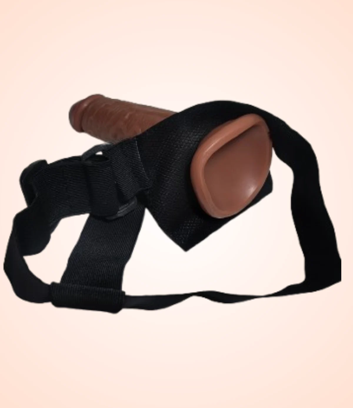 Non Vibrating strap on Dildo with Leather stuff Belt harnessed and its suction cup, beautiful texture and Chocolate color curved veins all over it